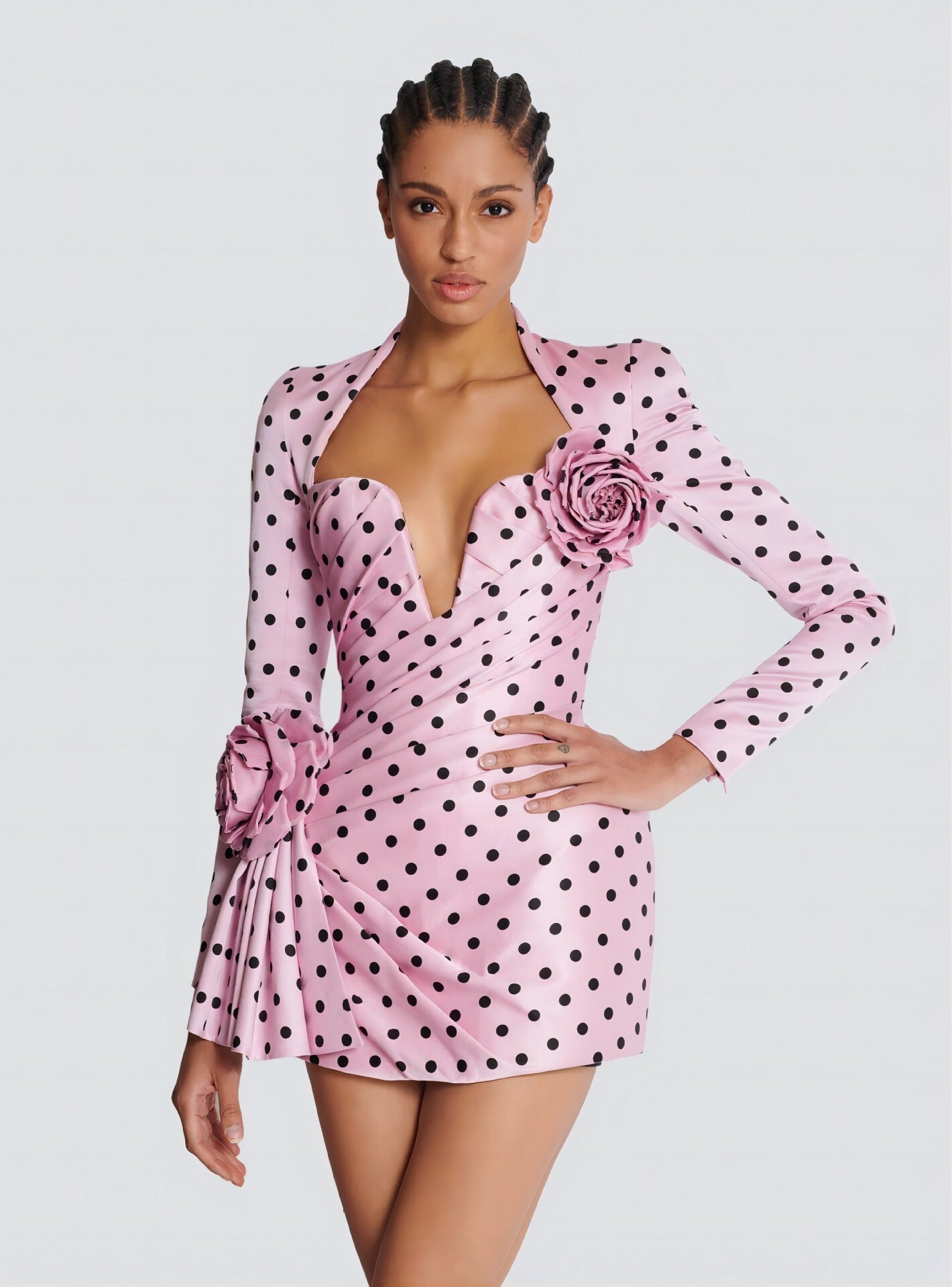 Leticia Pink Long Sleeve Mini Dress