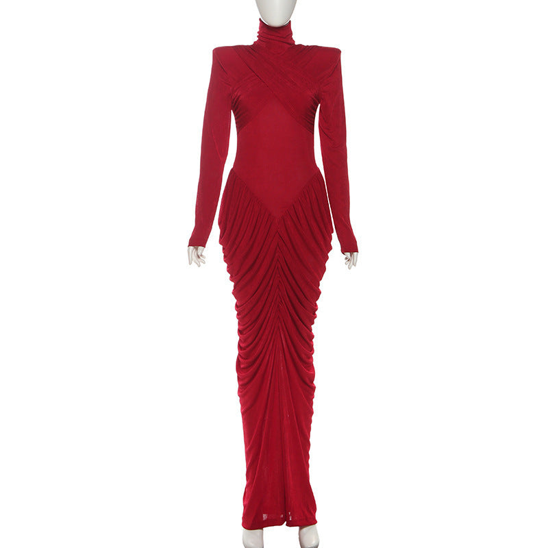 Malena Maxi Dress With Padded Shoulders